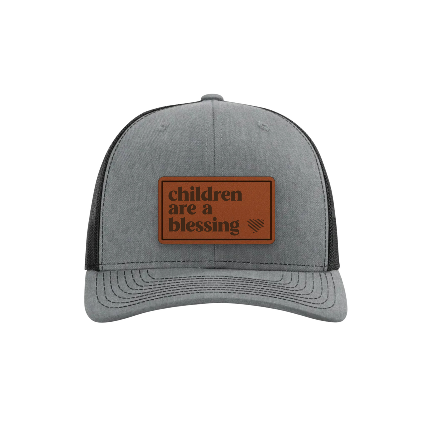 Children Are A Blessing Adjustable Trucker Hat (Gray/Black)